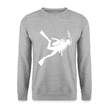 Plongée Tauchen Scuba Tauchen Scuba Diver - Sweat-shirt Unisexe - gris chiné - Devant - Alina (178cm) & Michal (187cm)