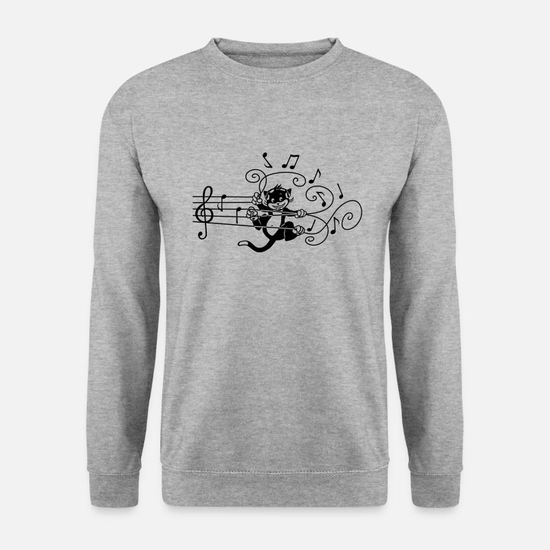musicat - Unisex Pullover - Weißgrau meliert