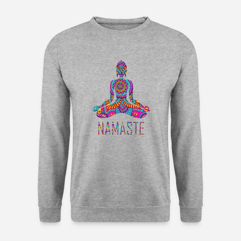 YOGA, Joga, Meditation, Geschenk, Geschenkidee - Unisex Pullover - Weißgrau meliert