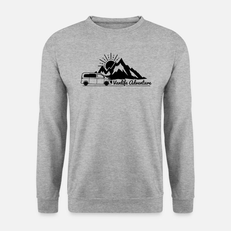 Adventure… - Unisex Pullover - Weißgrau meliert