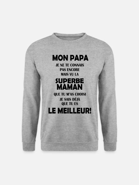 Annonce grossesse Cadeau Futur Papa Future Maman - Sweat-shirt Unisexe - gris chiné