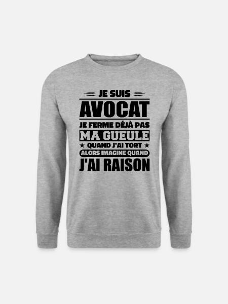 Ich bin Anwalt - Anwalt Humor Geschenk - Unisex Pullover - Weißgrau meliert
