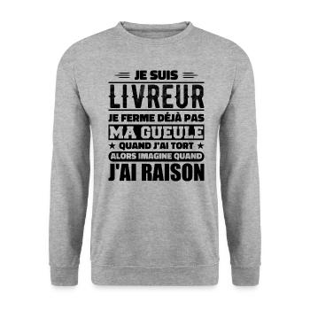 I'm a delivery guy I'm already not shutting up Humor - Unisex Sweatshirt - salt & pepper - Front - Alina (178cm) & Michal (187cm)