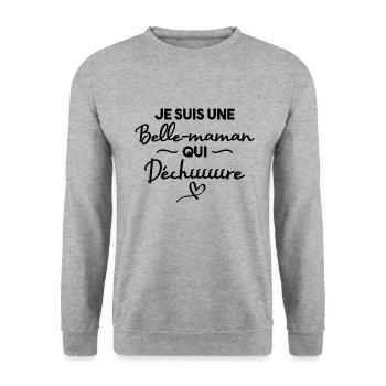 Je suis une belle maman qui déchire - Sweat-shirt Unisexe - gris chiné - Devant - Alina (178cm) & Michal (187cm)