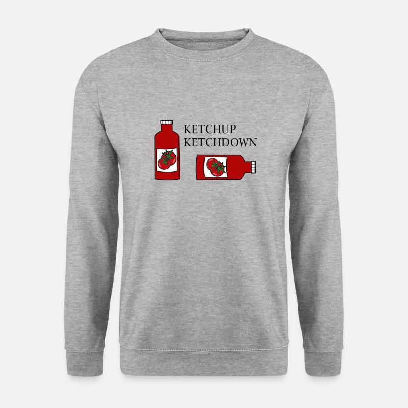 Ketchup, Tomaten, - Unisex Pullover - Weißgrau meliert