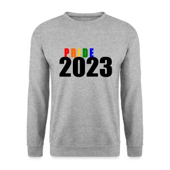 Pride 2023 - Unisex Pullover - Weißgrau meliert - Vorne - Alina (178cm) & Michal (187cm)