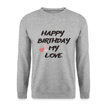 Bon anniversaire - Sweat-shirt Unisexe - gris chiné - Devant - Alina (178cm) & Michal (187cm)
