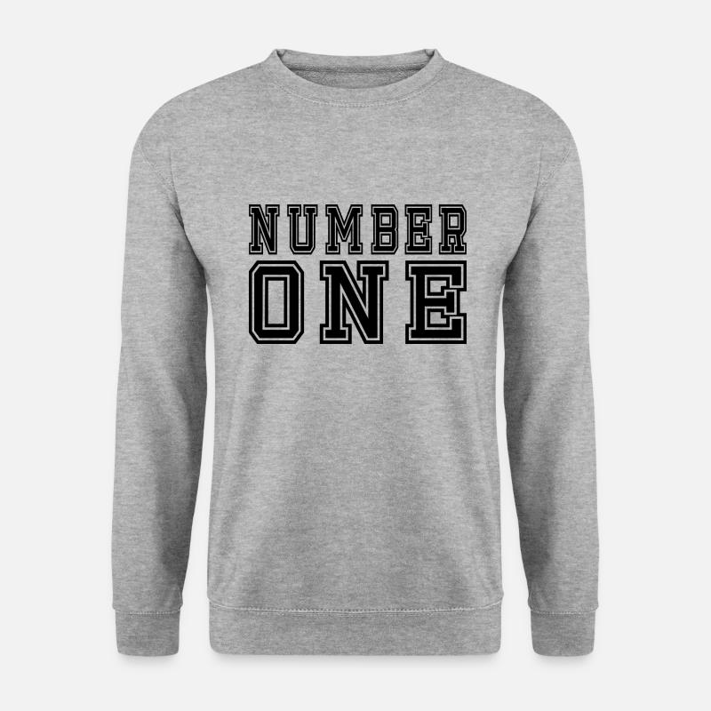 Number One - Unisex Pullover - Weißgrau meliert