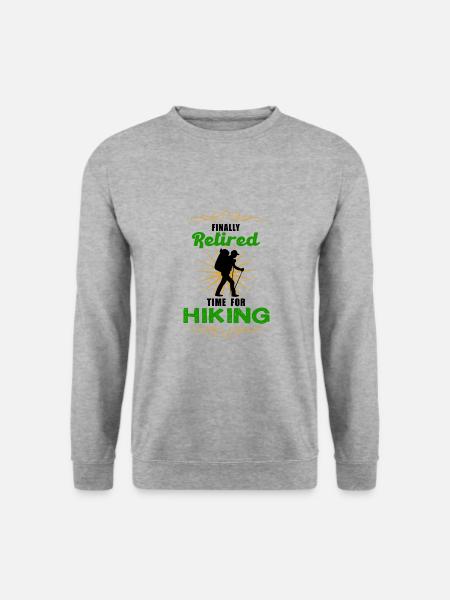 Finally Retired Time For Hiking Endlich in Pension - Unisex Pullover - Weißgrau meliert