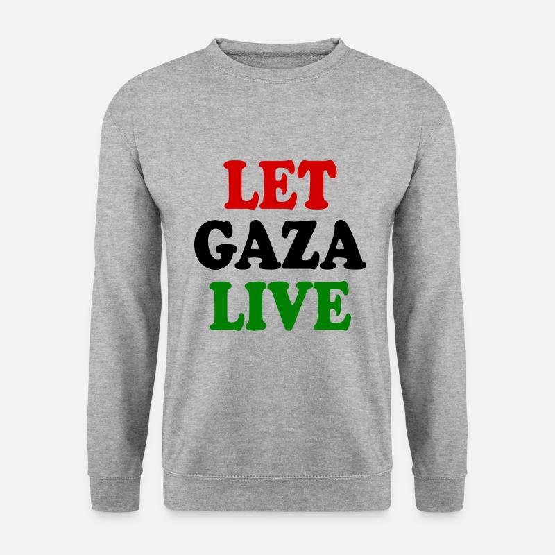 Let gaza live - Unisex Pullover - Weißgrau meliert
