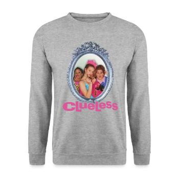 Clueless Spiegelbild Von Cher, Dionne Und Tai - Unisex Pullover - Weißgrau meliert - Vorne - Alina (178cm) & Michal (187cm)