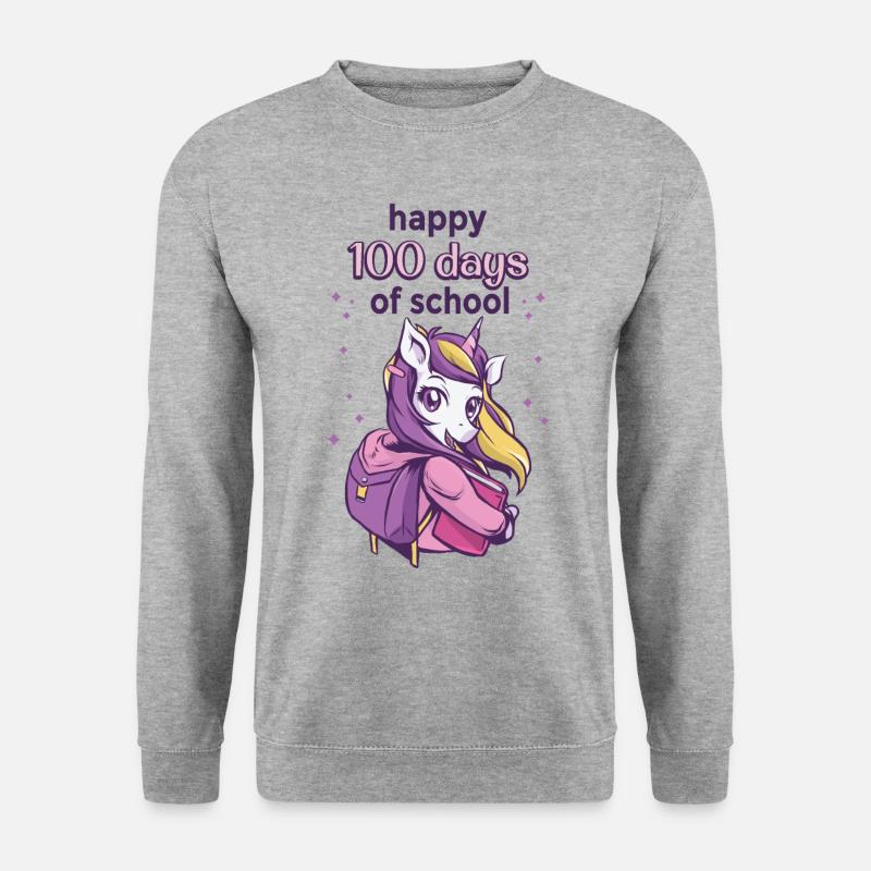 100 Tage Schule, 100. Schultag, 100 Schultage - Unisex Pullover - Weißgrau meliert