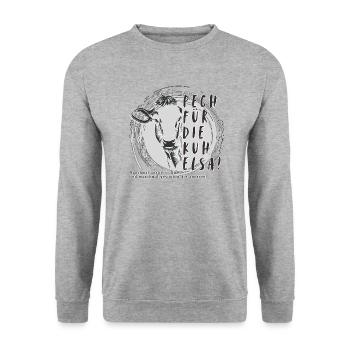 Bad luck for the cow Elsa-sometimes you lose... - Unisex Sweatshirt - salt & pepper - Front - Alina (178cm) & Michal (187cm)