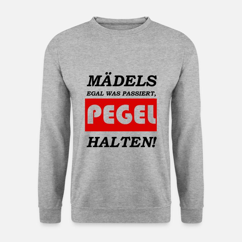 Mädels - Pegel halten - Unisex Pullover - Weißgrau meliert