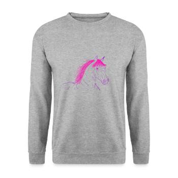 Horse Pink - Unisex Sweatshirt - salt & pepper - Front - Alina (178cm) & Michal (187cm)
