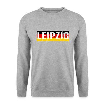 LEIPZIG GERMANY FLAG FLAG GERMANY - Unisex Sweatshirt - salt & pepper - Front - Alina (178cm) & Michal (187cm)