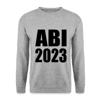 Abi 2023 - Unisex Pullover - Weißgrau meliert - Vorne - Alina (178cm) & Michal (187cm)