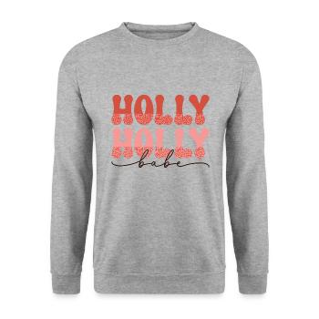 Joyeux Noël, Noël, vacances, jours fériés - Sweat-shirt Unisexe - gris chiné - Devant - Alina (178cm) & Michal (187cm)