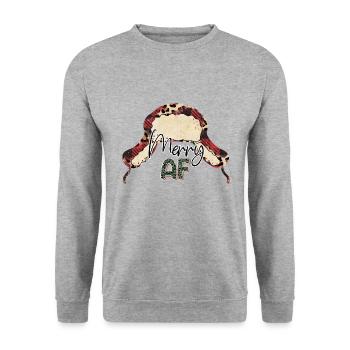 Joyeux Noël, Noël, vacances, jours fériés - Sweat-shirt Unisexe - gris chiné - Devant - Alina (178cm) & Michal (187cm)