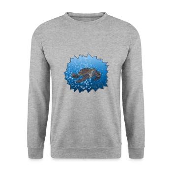 Robo Turtle Fantasy Robot - Unisex Sweatshirt - salt & pepper - Front - Alina (178cm) & Michal (187cm)