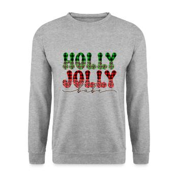 Joyeux Noël, Noël, vacances, jours fériés - Sweat-shirt Unisexe - gris chiné - Devant - Alina (178cm) & Michal (187cm)
