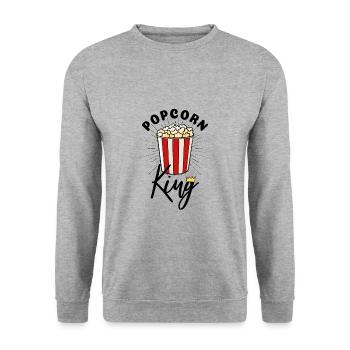 Chemise cadeau King Popcorn - Sweat-shirt Unisexe - gris chiné - Devant - Alina (178cm) & Michal (187cm)