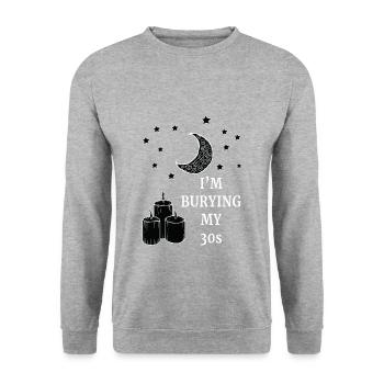 I'm Burying My 30s Funny Gothic Aesthetic Party Th - Unisex Sweatshirt - salt & pepper - Front - Alina (178cm) & Michal (187cm)