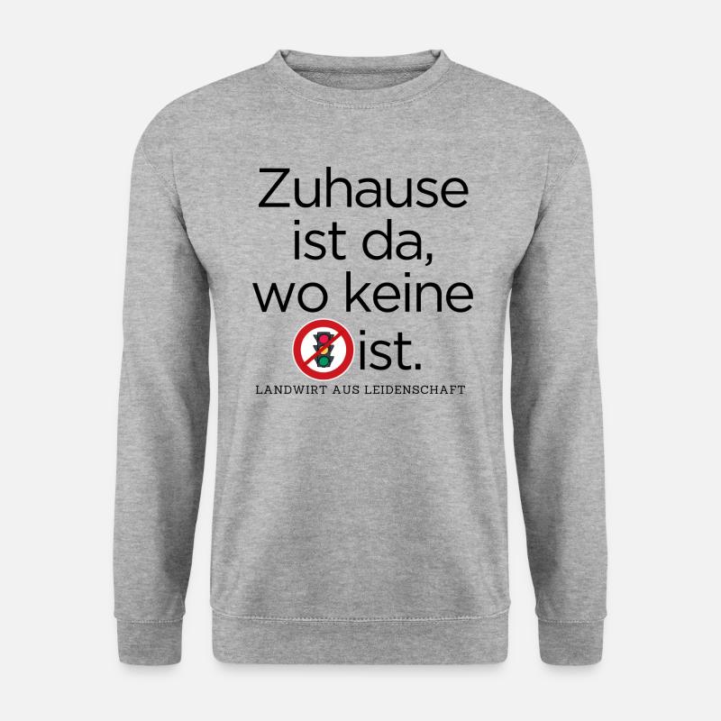 Zuhause ist da, wo keine Ampel ist/2 - Unisex Pullover - Weißgrau meliert