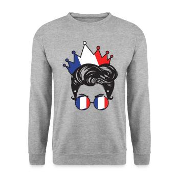 French Girl France Girl French France Women - Unisex Sweatshirt - salt & pepper - Front - Alina (178cm) & Michal (187cm)