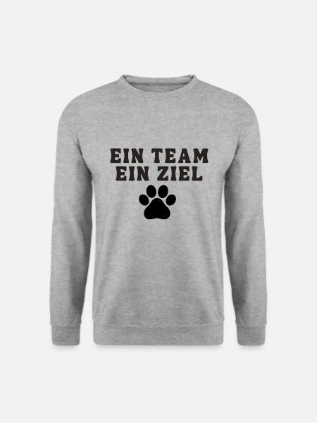 Ein Team ein Ziel Hundesport Hundeliebhaber Hund - Unisex Pullover - Weißgrau meliert