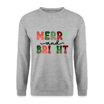 Joyeux Noël, Noël, vacances, jours fériés - Sweat-shirt Unisexe - gris chiné - Devant - Alina (178cm) & Michal (187cm)