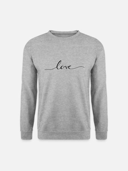 Love Calligraphy T-Shirt - Unisex Pullover - Weißgrau meliert