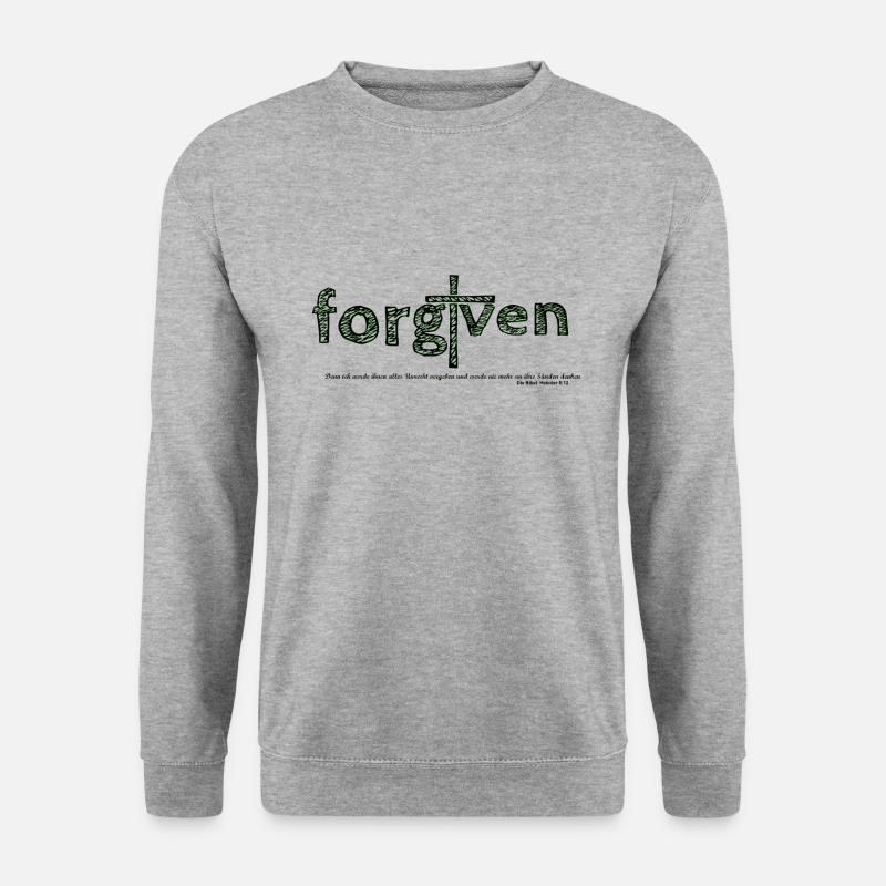 forgiven - Unisex Pullover - Weißgrau meliert