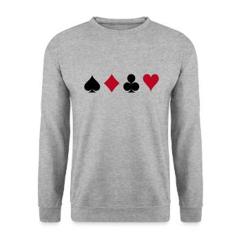 Card Game - Playind Card - Unisex Sweatshirt - salt & pepper - Front - Alina (178cm) & Michal (187cm)