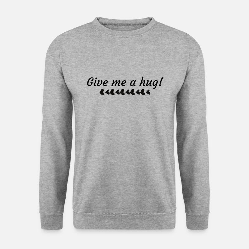 Umarme mich - Unisex Pullover - Weißgrau meliert