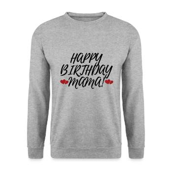 Joyeux anniversaire maman de l’anniversaire de l’homme préféré - Sweat-shirt Unisexe - gris chiné - Devant - Alina (178cm) & Michal (187cm)