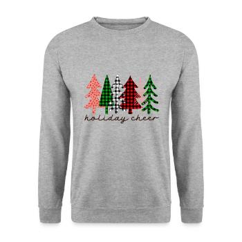 Joyeux Noël, Noël, vacances, jours fériés - Sweat-shirt Unisexe - gris chiné - Devant - Alina (178cm) & Michal (187cm)