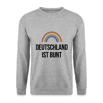 Germany is colorful in rainbow colors - Unisex Sweatshirt - salt & pepper - Front - Alina (178cm) & Michal (187cm)