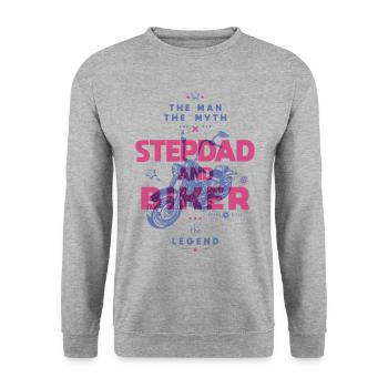 Stepdad and biker the man the myth the legend - Unisex Sweatshirt - salt & pepper - Front - Alina (178cm) & Michal (187cm)