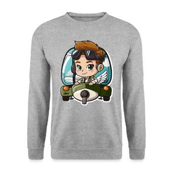 Fly High - Unisex Sweatshirt - salt & pepper - Front - Alina (178cm) & Michal (187cm)