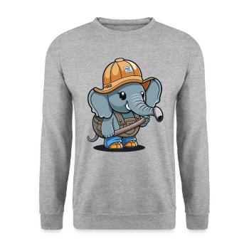 Bâtisseur d’éléphants - Sweat-shirt Unisexe - gris chiné - Devant - Alina (178cm) & Michal (187cm)