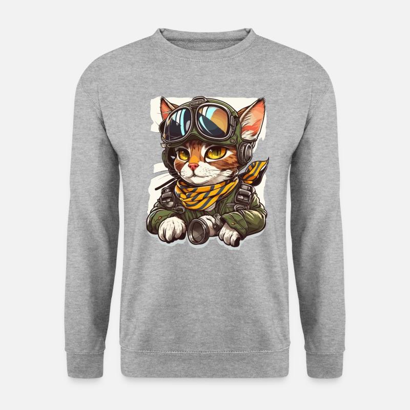 Katzenfliege - Unisex Pullover - Weißgrau meliert