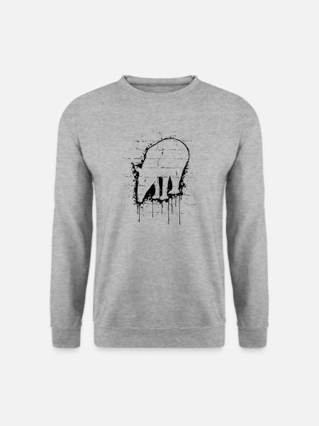 Urban Graffiti Street Art Tapir Silhouette - Unisex Pullover - Weißgrau meliert