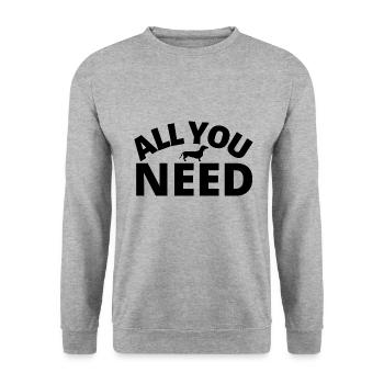 tout ce dont vous avez besoin Teckel Chien Teckel - Sweat-shirt Unisexe - gris chiné - Devant - Alina (178cm) & Michal (187cm)