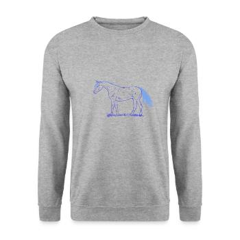Pferde T-Shirt - Unisex Pullover - Weißgrau meliert - Vorne - Alina (178cm) & Michal (187cm)