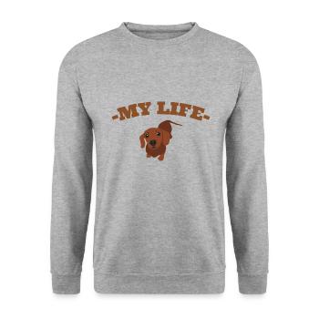 Teckel Chien Chien Chien Personne Idée Cadeau - Sweat-shirt Unisexe - gris chiné - Devant - Alina (178cm) & Michal (187cm)