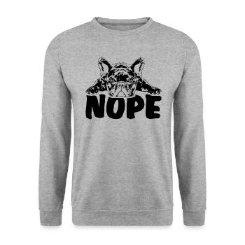 FRENCH BULLDOG Nope Dog Saying Dogs - Unisex Sweatshirt - salt & pepper - Front - Alina (178cm) & Michal (187cm)