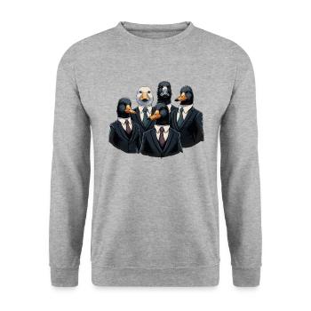 Boss Ducks - Sweat-shirt Unisexe - gris chiné - Devant - Alina (178cm) & Michal (187cm)