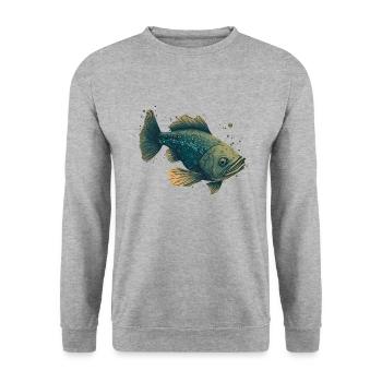 Funny Fish - Unisex Sweatshirt - salt & pepper - Front - Alina (178cm) & Michal (187cm)