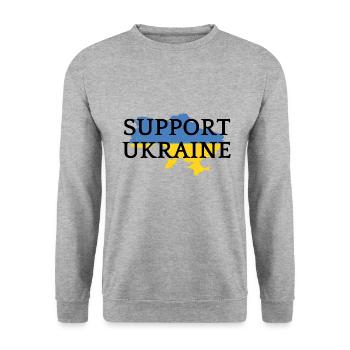 Ukraine - Unisex Pullover - Weißgrau meliert - Vorne - Alina (178cm) & Michal (187cm)